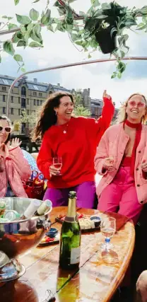Guests toasting on a canal boat